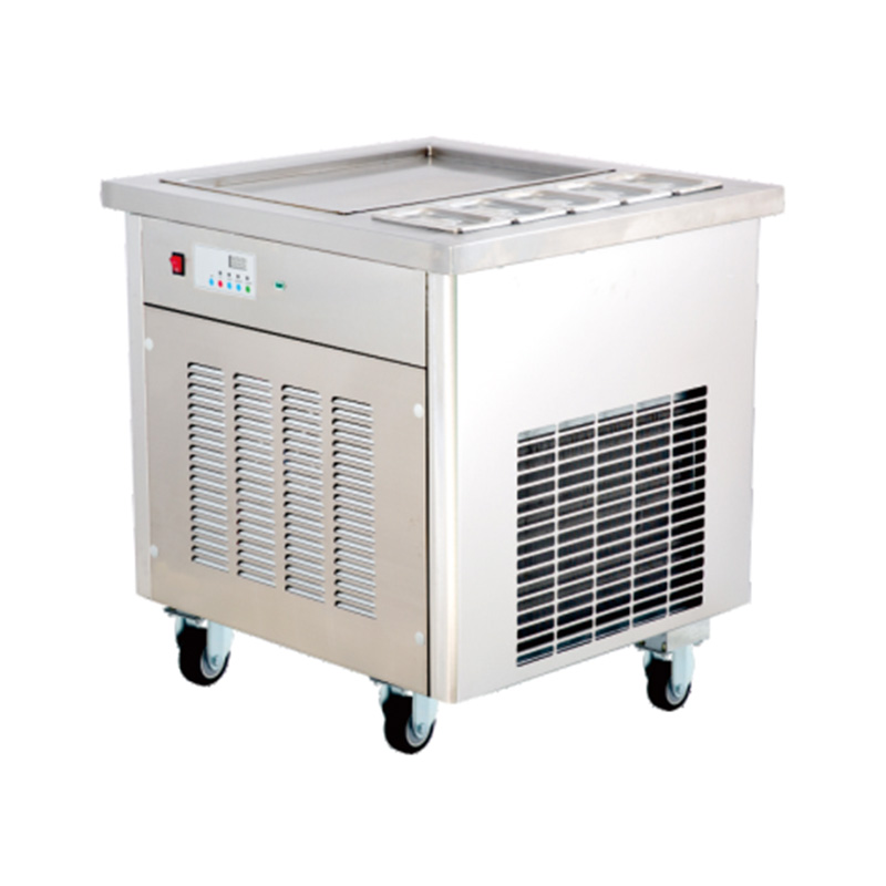 Single Square Commercial Fried Ice Cream Roll Cart Machine with Five Tanks