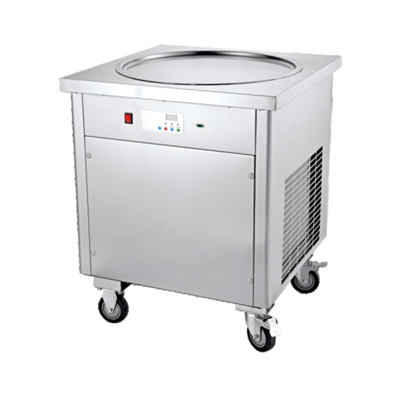 Single Round Commercial Fried Ice Cream Roll Cart Machine for Market Stall