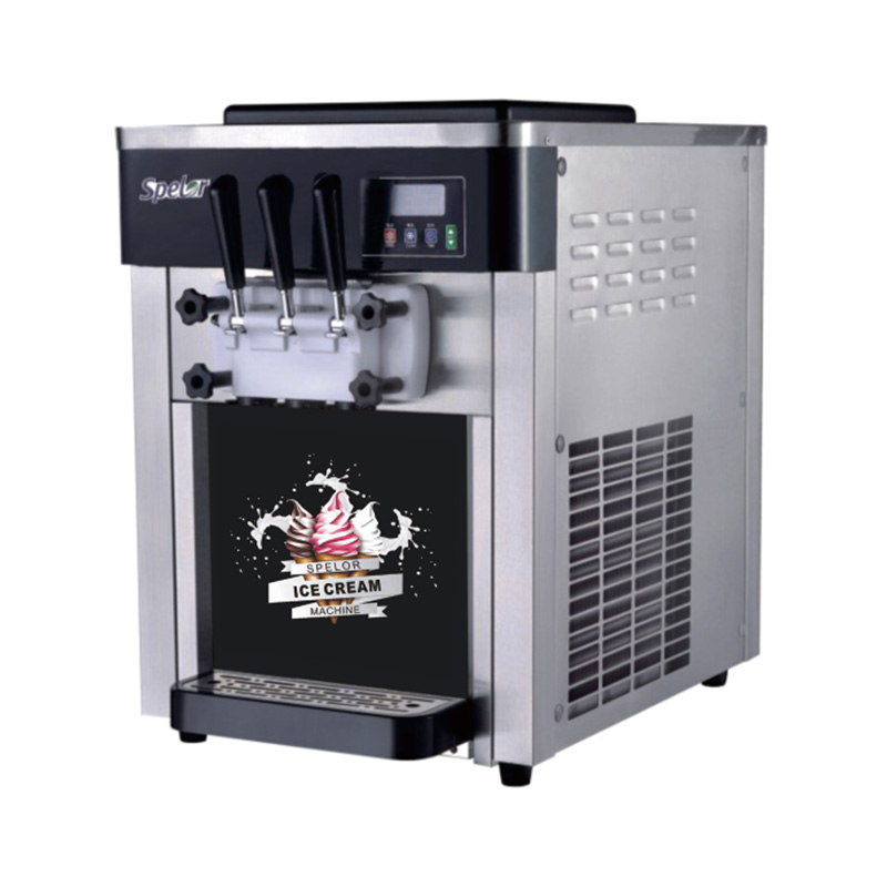 Spelor 2+1 Twist Flavors Commercial Desktop Soft Serve Ice Cream Machine for Bakery Convenience